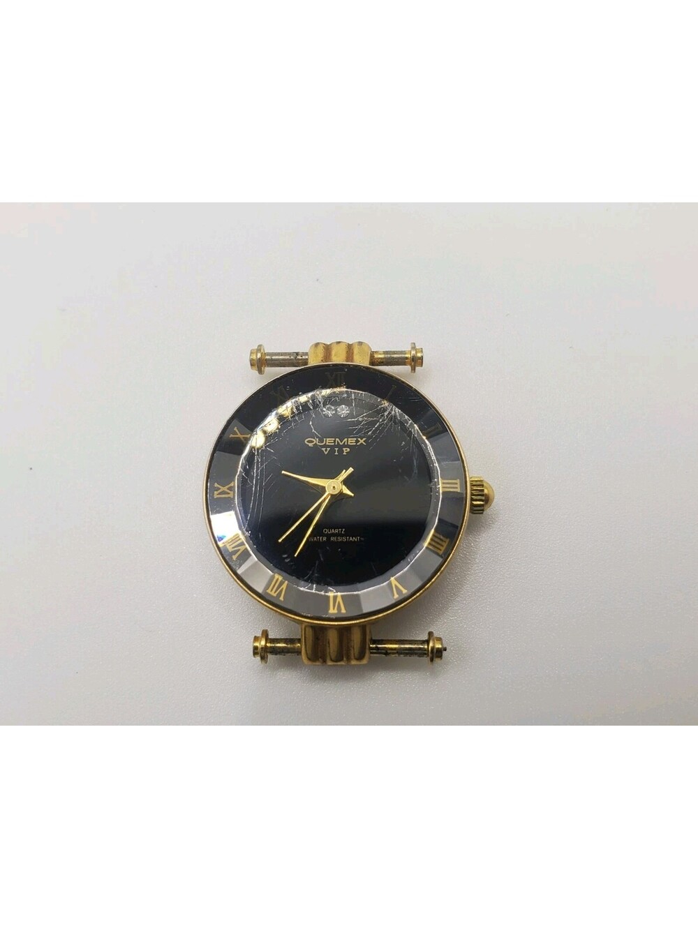 Quemex VIP 18k Gold Plated Watch Women New Battery No Band